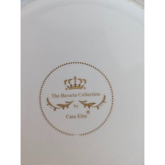 The Bavaria Collection by Casa Elite 7 1/2" Dessert Plates Gold Tone Trim(Set 7) - Picture 3 of 8